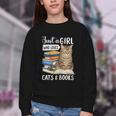 Just a Girl Who Loves Cats And Books Youth Crewneck Sweatshirt