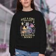 Just a Girl Who Loves Cute Dragons And Books Youth Crewneck Sweatshirt