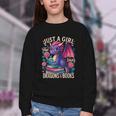 Just a Girl Who Loves Dragons And Books Dragon Youth Crewneck Sweatshirt