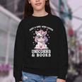 Just a Girl Who Loves Unicorns & Books Bookish Unicorn Love Youth Crewneck Sweatshirt Just a Girl Who Loves Unicorns & Books Bookish Unicorn Love Youth Crewneck Sweatshirt