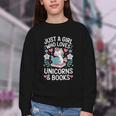 Just a Girl Who Loves Unicorns And Books Youth Crewneck Sweatshirt Just a Girl Who Loves Unicorns And Books Youth Crewneck Sweatshirt