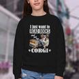 Kids Read Books & Pet My Blue Merle Corgi Lover Youth Crewneck Sweatshirt