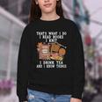 Knitting Reading Books Drinking Tea Knitter Knit Youth Crewneck Sweatshirt