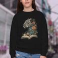 Leopard Book Flower Youth Crewneck Sweatshirt
