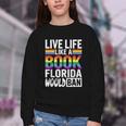 LGBTQ Quote Live Life Like A Banned Rainbow Book Youth Crewneck Sweatshirt