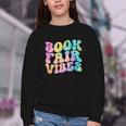 Library Book Fair Vibe Tie Dye School Reading Nostalgic Youth Crewneck Sweatshirt