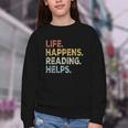 Life Happens Reading Helps Book Lovers Vinage Youth Crewneck Sweatshirt Life Happens Reading Helps Book Lovers Vinage Youth Crewneck Sweatshirt