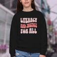 Literacy And Justice For All Book Lover Youth Crewneck Sweatshirt
