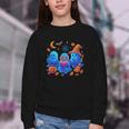 Little Ghost Coffee Tee Spooky Season Ghost Reading Book Youth Crewneck Sweatshirt