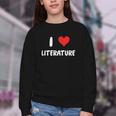 I Love Literature Heart Books Writing Reading Read Write Youth Crewneck Sweatshirt