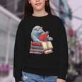 Manatee Reading Books Matching Bookworm Readers Librarian Youth Crewneck Sweatshirt