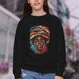 Melanin Girl Afro Book Lover Librarian Teacher Student Youth Crewneck Sweatshirt