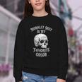 Morally Grey Is My Favorite Color Bookish Skull Youth Crewneck Sweatshirt