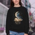 Night Owl Book Club Crescent Moon Late Night Reading Youth Crewneck Sweatshirt Night Owl Book Club Crescent Moon Late Night Reading Youth Crewneck Sweatshirt