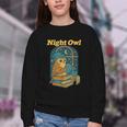 Night Owl Cozy Reading Tea Coffee Lover Bookworm Cute Youth Crewneck Sweatshirt