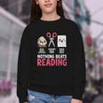 Nothing Beats Reading Rock Paper Scissors Book Lover Library Youth Crewneck Sweatshirt