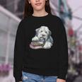 Old English Sheepdog Books Reading Dog Breed Graphic Youth Crewneck Sweatshirt