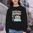 Orange Cat Reading Book 67 Six Seven Meme Youth Crewneck Sweatshirt