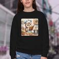 Owl Learning To Cook With Cookbook Chef Apron Stove Cooking Youth Crewneck Sweatshirt Owl Learning To Cook With Cookbook Chef Apron Stove Cooking Youth Crewneck Sweatshirt