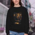 Owl Library Books Wisdom Reading Vintage Scholar Youth Crewneck Sweatshirt