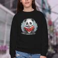 Panda With Book For Reading Enthusiasts Youth Crewneck Sweatshirt Panda With Book For Reading Enthusiasts Youth Crewneck Sweatshirt