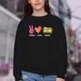 Peace Love Books Reader Librarian Library Book Youth Crewneck Sweatshirt