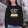 Plot Twist I'm Pregnant Literary Pregnancy Announcement Book Youth Crewneck Sweatshirt