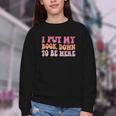 I Put My Book Down To Be Here Book Lover Book Nerd Youth Crewneck Sweatshirt I Put My Book Down To Be Here Book Lover Book Nerd Youth Crewneck Sweatshirt