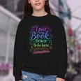 I Put My Book Down To Be Here Whimsical Graphic For Readers Youth Crewneck Sweatshirt