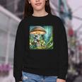 Rabbit Reading Book Under Large Mushroom Easter Bandana Youth Crewneck Sweatshirt
