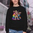 Rainbow Pride Bigfoot Reading Book With Heart Glasses Youth Crewneck Sweatshirt Rainbow Pride Bigfoot Reading Book With Heart Glasses Youth Crewneck Sweatshirt