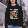 Well Read & Slightly Feral Raccoon Book Lover Graphic Youth Crewneck Sweatshirt