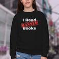 I Read Banned Books Censored Red Stamp Reading Librarian Youth Crewneck Sweatshirt
