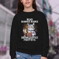 Read Banned Books Drink Coffee Fight Evil Cat Youth Crewneck Sweatshirt Read Banned Books Drink Coffee Fight Evil Cat Youth Crewneck Sweatshirt