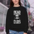 Read Banned Books PET DOGS FIGHT EVIL Read Banned Books Dog Youth Crewneck Sweatshirt