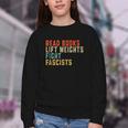 Read Books Lift Weights Fight Fascists Reading Youth Crewneck Sweatshirt