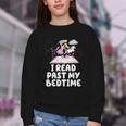 I Read Past My Bedtime Reading Unicorn Book Lover Youth Crewneck Sweatshirt