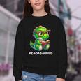 Readasaurus Reading Dinosaur Book Reader Bookworm Youth Crewneck Sweatshirt