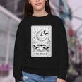 The Reader Tarot Card Bookworm Books Lover Dragon Librarians Youth Crewneck Sweatshirt