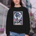 The Reader Tarot Card Reading Skeleton Skull Book Lover Youth Crewneck Sweatshirt