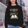 Reading Books Bibliophile Hooray It's Library Day Youth Crewneck Sweatshirt
