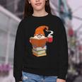 Reading Lover Book Graphic Gnome Youth Crewneck Sweatshirt