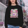 Readsalotl Axolotl Reading Book Bookworm Youth Crewneck Sweatshirt Readsalotl Axolotl Reading Book Bookworm Youth Crewneck Sweatshirt