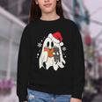 Retro Ghost Reading Book With Cat Bookish Club Christmas Men Women Kids Youth Crewneck Sweatshirt