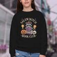 Salem Witch Book Club Bookish Halloween Raccoon Witchcraft Youth Crewneck Sweatshirt