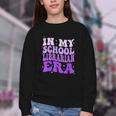 In My School Librarian Era Groovy Back To School Book Lover Youth Crewneck Sweatshirt