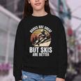 Skier BOOKS ARE GREAT BUT SKIS ARE BETTER Vintage Youth Crewneck Sweatshirt