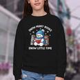 Snow Many Books Snow Little Time Snowman Reading Book Youth Crewneck Sweatshirt