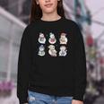 Snowman Reading Book Santa Christmas Bookish Teacher Youth Crewneck Sweatshirt