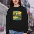 Softball Just A Girl Comic Book Style Graphic For Teens Youth Crewneck Sweatshirt